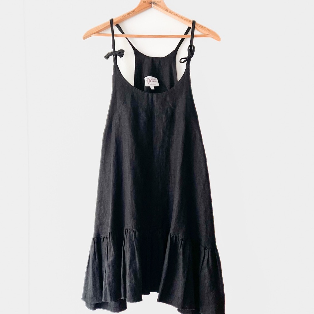 Hearts Desire by Mary Grace Black Linen Dress